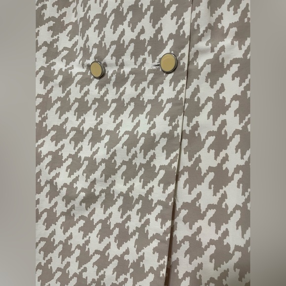 Banana Republic Cream Beige Houndstooth Women's Coat size S - Picture 3 of 7